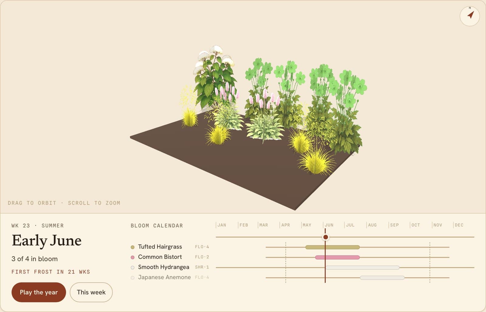 Elegant Clay Garden, a 3D preview of the planted bed