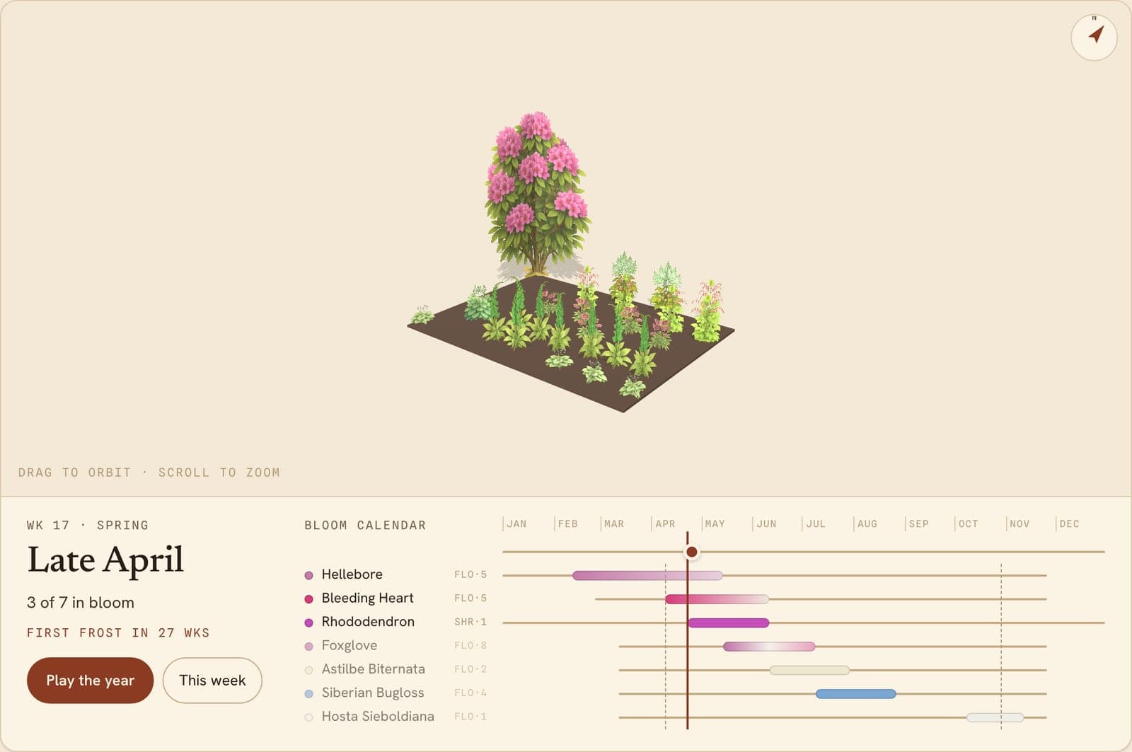Shade Border, a 3D preview of the planted bed