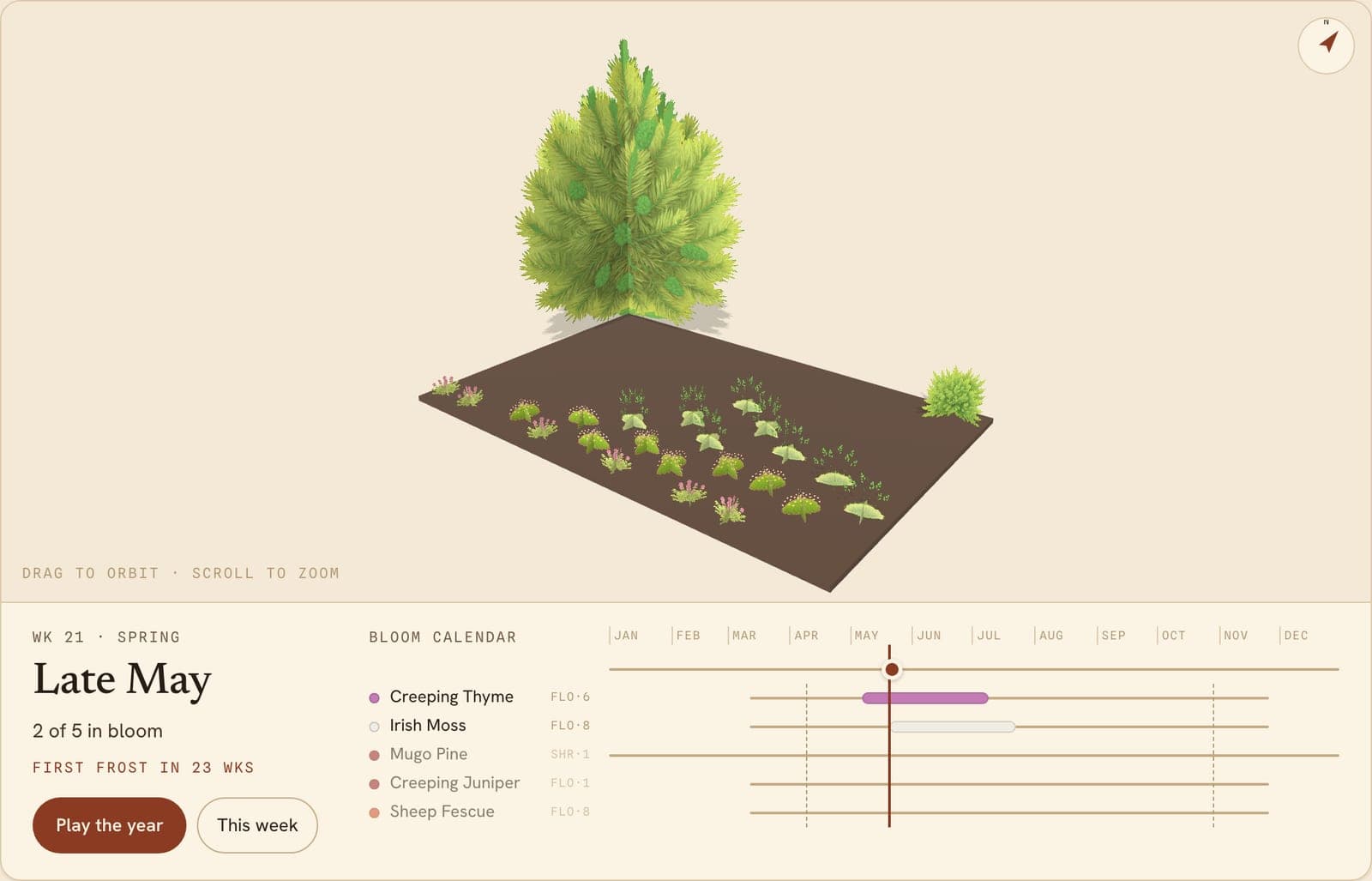 Zen Gravel Garden, a 3D preview of the planted bed